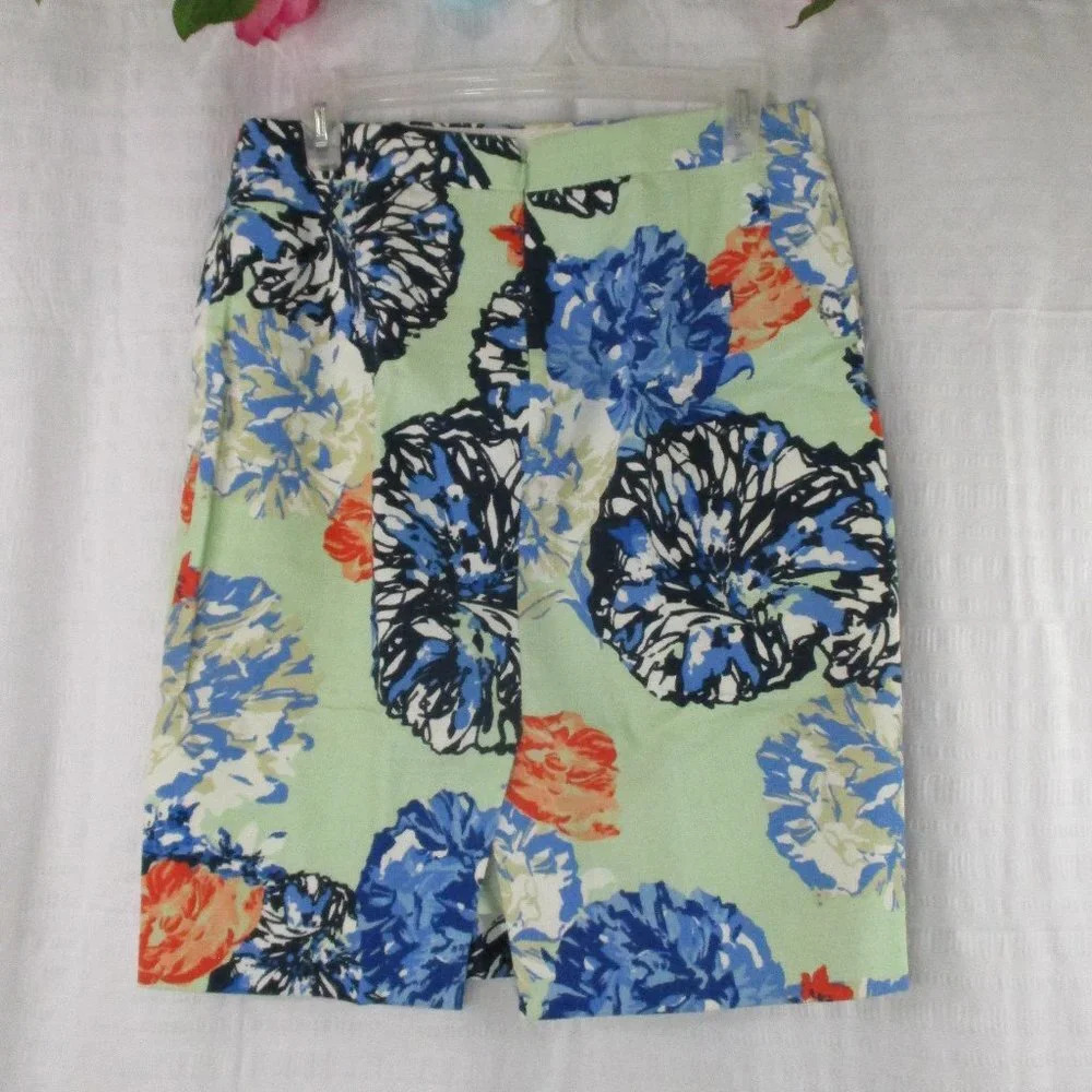 J. CREW The Pencil Skirt Floral Basketweave Size 2 - Picture 8 of 8
